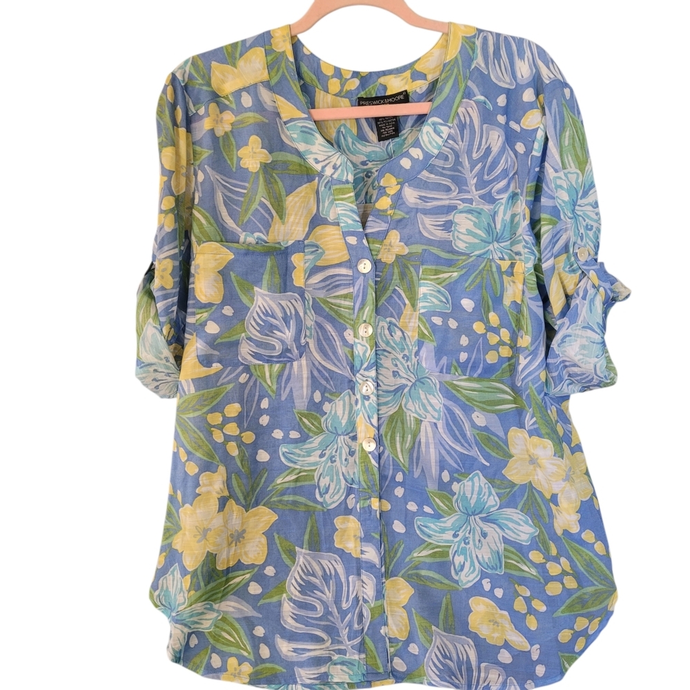 NWT Preswick & Moore floral button up top - 2X.      M87